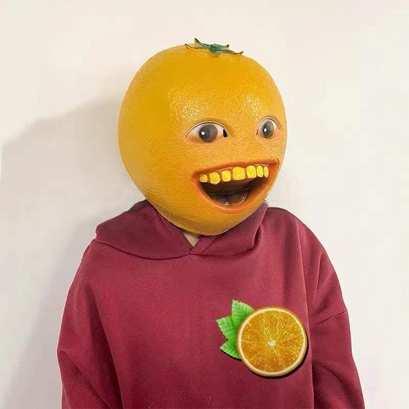 topeng latex meme jeruk annoying orange mask prank halloween Best Seller
