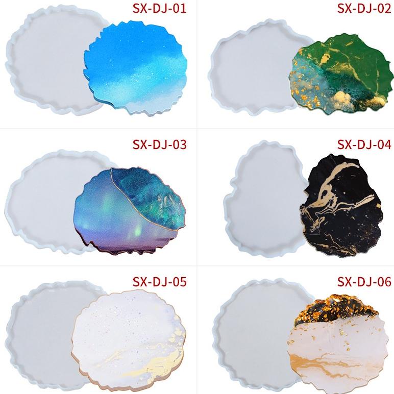 Cetakan silikon nampan / cetakan resin bulat / cetakan resin Abstrack / Cetakan Coaster resin