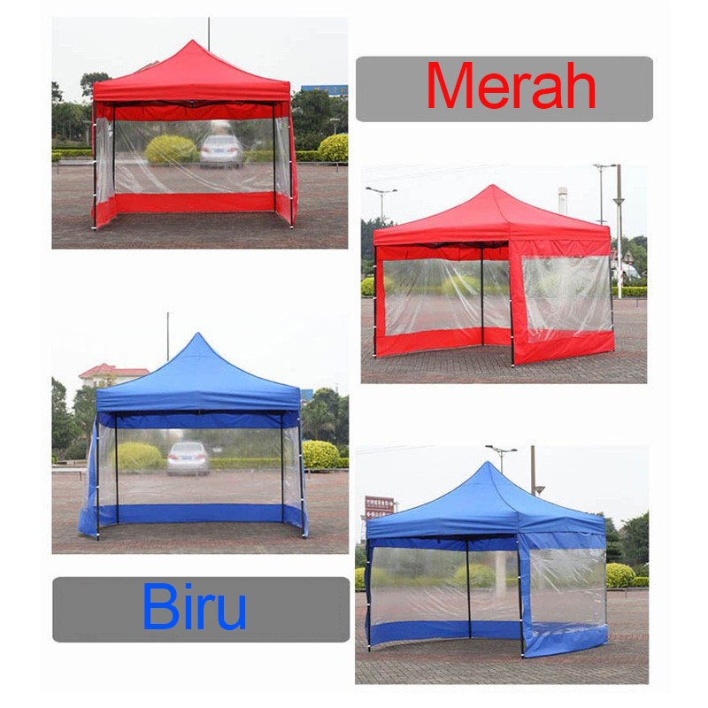 Ka/Dinding Ka Tenda Lipat/Dinding Polos Tenda Lipat/3 Dinding Tenda/Cover Samping/Transparan/Ukuran