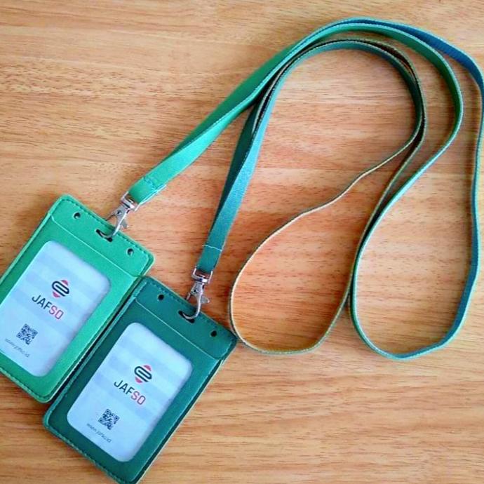 

AKASHMARKET !!! Id Card Holder Kulit Kalep 2 Slot Plus Tali Kulit Sintetis - TERLARIS !