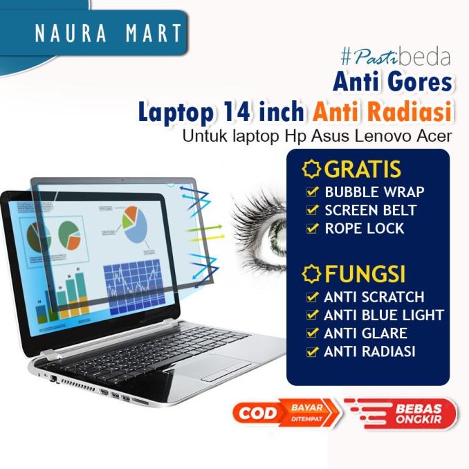 Anti Gores Laptop 14 inch anti radiasi pelindung layar laptop Univers