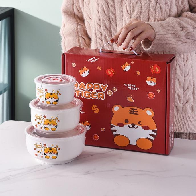 

New Mangkok Set 3 Kedap Udara Mangkok Seal Hadiah Kado Souvenir Lebaran Pengiriman Cepat