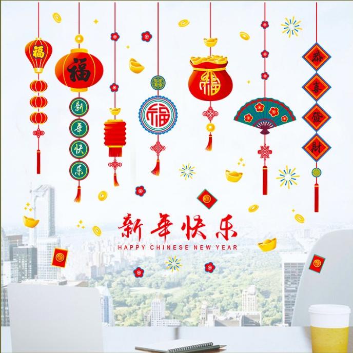 

Ready Sticker Kaca Happy Chinese New Year Cutting Stiker Vinyl Imlek Murah Original