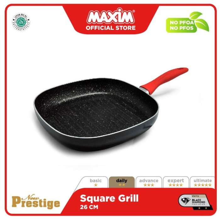 Sale Maxim New Prestige Alat Pemanggang Teflon Anti Lengket 26cm Grill /GRILL PEN/BAKARAN SATE/MULTI