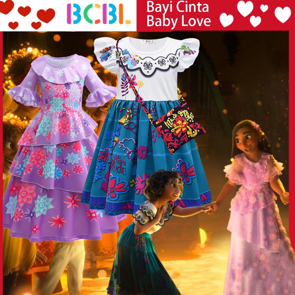Encanto Mirabel Gaun Anak Perempuan 3 9 Tahun Encanto Kostum Anak Gadis Putri Gaun Ulang Tahun Kostu