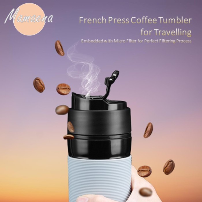 FRENCH PRESS COFFEE TUMBLER FOR TRAVELLING - BOTOL FILTER KOPI TUBRUK