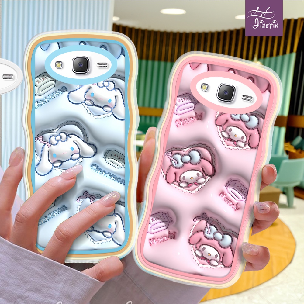 Cinnamon dog casing ph bentuk aneh untuk Samsung Galaxy J7/Core/Prime J5 Pro J3 J2 Pro/Prime soft ca
