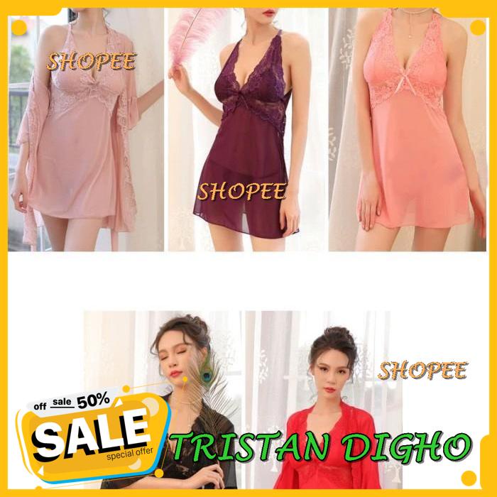 SEXY LINGERIE WANITA SET BAJU TIDUR RENDA KIMONO&DRESS SIZE BESAR A / SEXY LINGERIE WANITA SET BAJU 