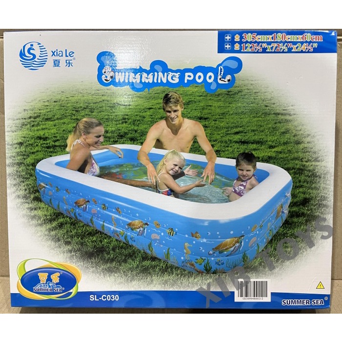 Kolam Anak XIA LE Swimming Pool Persegi Jumbo 305 x 180 x 60cm SL-C030