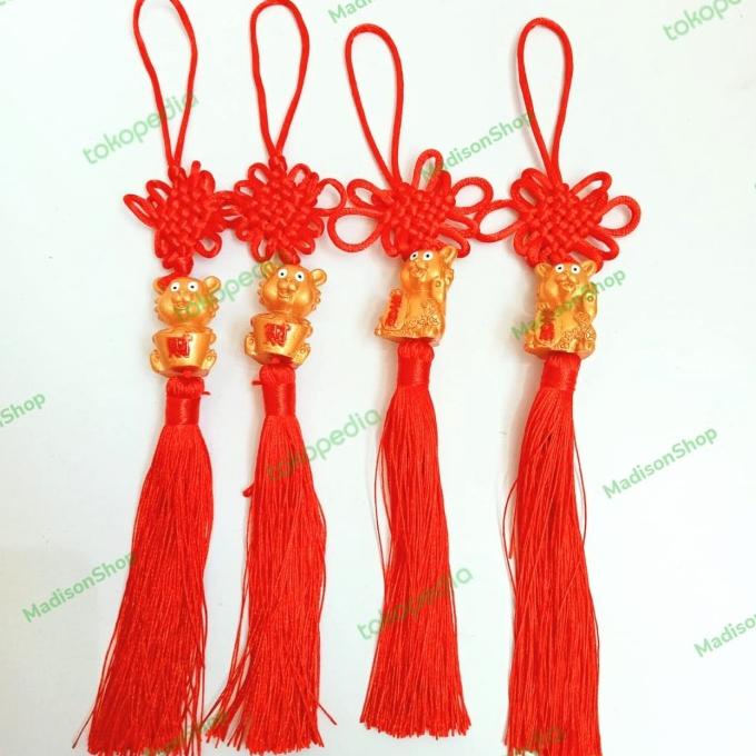 

New Sale Gantungan Merah Imlek Macan Emas Kado Tinsel Tiger Hiasan Pohon Meihwa Terbaik