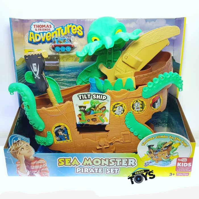 ✅COD Thomas  Friends Fisher-Price Adventures Sea Monster Pirate Set Diskon