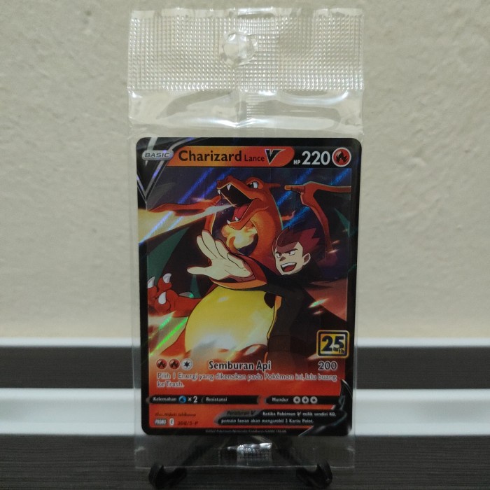 ✅New Pokemon Tcg Indonesia Charizard Lance V Promo 308/S-P 25Th Anniversary Diskon