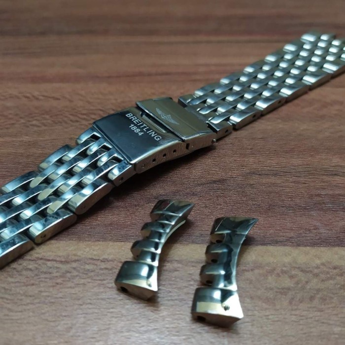 ✅Ori Rantai Breitling 1884 Strap Tali Watch Breitling 24Mm Silver Terbaru