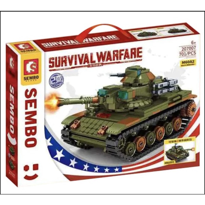 Sembo Block Survival Warfare 2in1 Tank 207007 M60A4 to M46 Brick