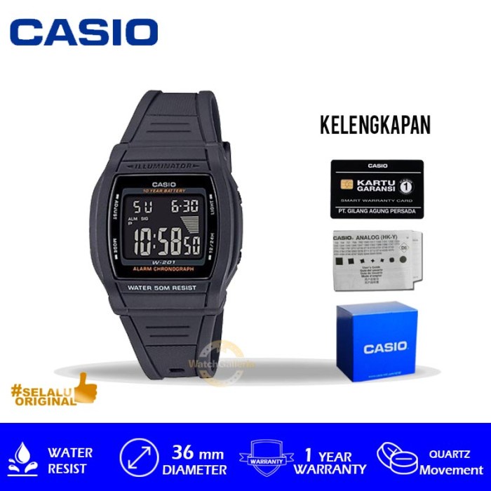 ✅Ori Jam Tangan Casio General W-201-1Bvdf Original Murah Bisa Gojek