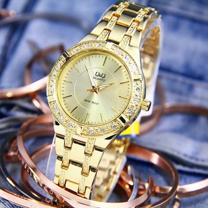 ✅Ori Jam Tangan Wanita Merk QQ Original Type : F557 Original Gold Limited