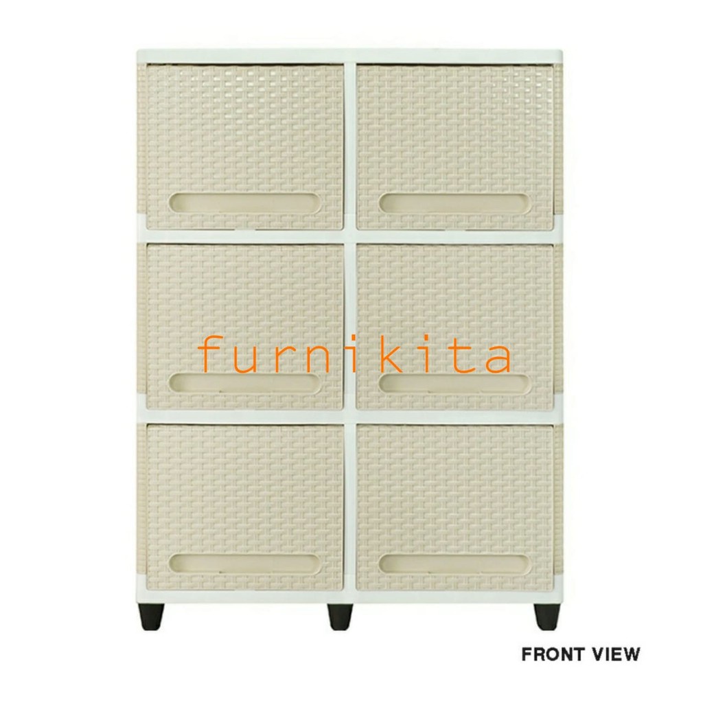 Lemari Plastik Double Club Flip Susun 3 Double Flip / Rak Serbaguna