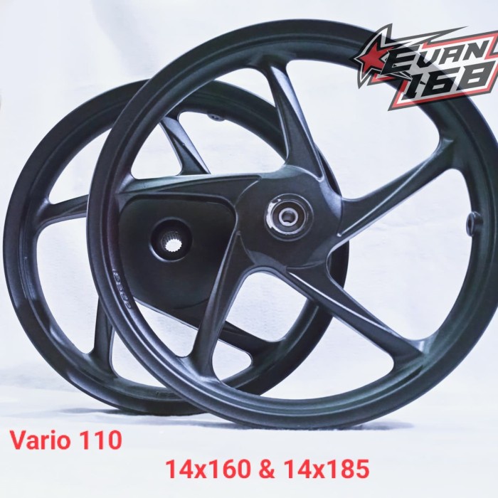 VELG RACING ROSSI VARIO 110 BEAT SCOOPY RING 14 PALANG 5 HITAM DOFF