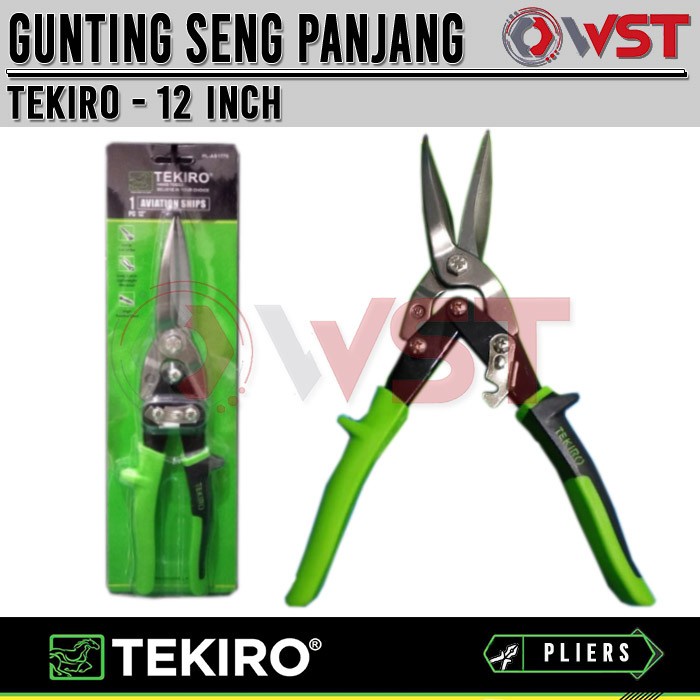 TEKIRO GUNTING BAJA RINGAN 12INCH / GUNTING SENG TIPE PANJANG 12"