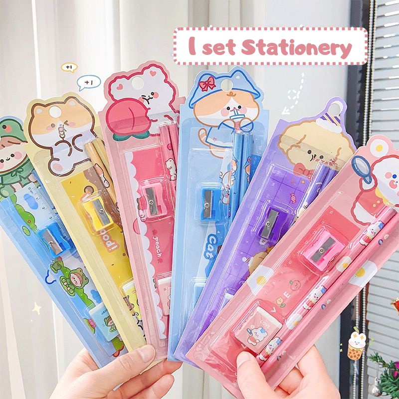 

Pensil Gift Set Anak 5 in 1 / Alat Tulis Sekolah 1 set