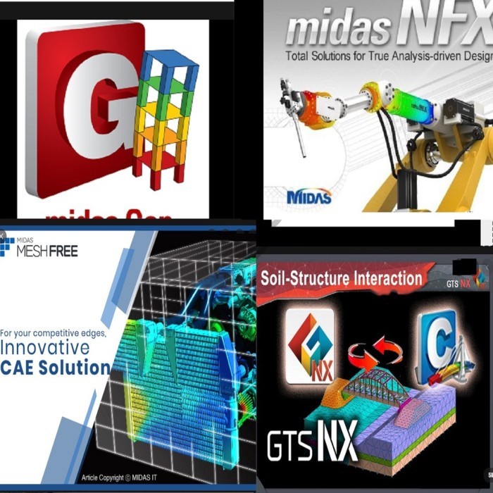 Run MIDAS Gen MIDAS Meshfree Midas NFX MIDAS GTS NX MIDAS FEA NX [