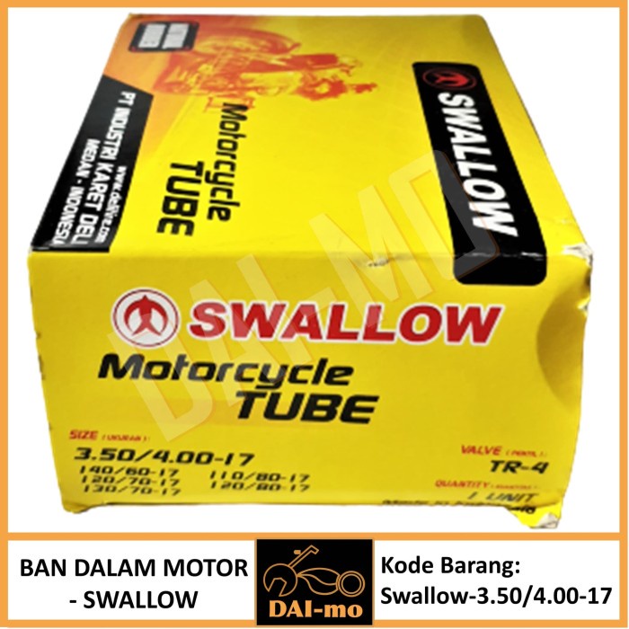 BAN DALAM MOTOR 350/400-17 SWALLOW 140/60-17 120/70-17 130/70-17 ORIGINAL BEST QUALITY