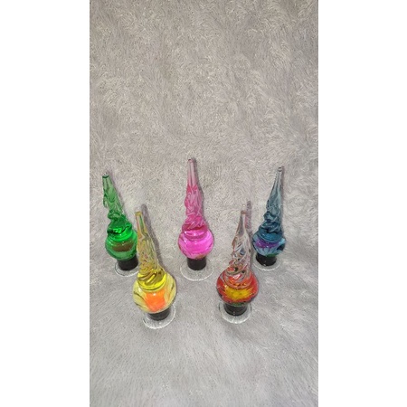 hiasan Pohon cemara kaca untuk pajangan lemari, meja, dekorasi kamar