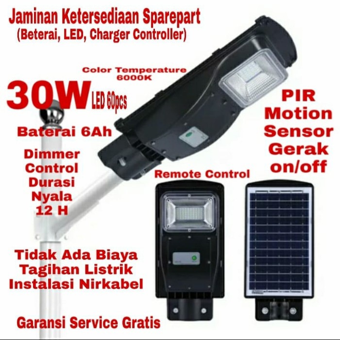 ✅COD Lampu Jalan Solar Cell / Pju Led 30 Watt / Solar Street Light 30 Watt Bisa Sameday