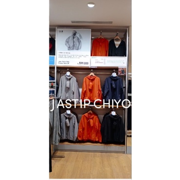 Men Jaket PArka Saku Proteksi Sinar UV potongan 3D (Water-Repelent) UNiQLO