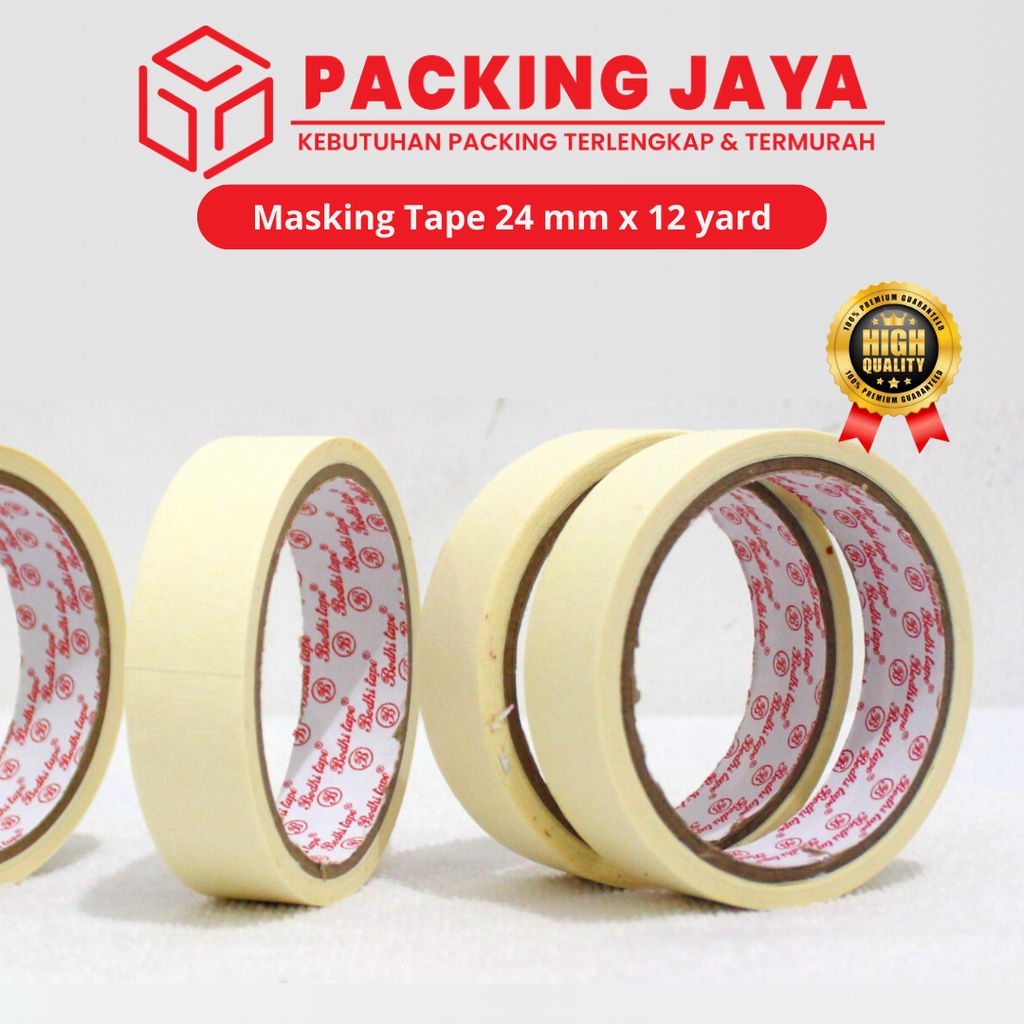 

Masking Tape Lakban Kertas 1inch 24mm x 12ard Termurah Berkualitas