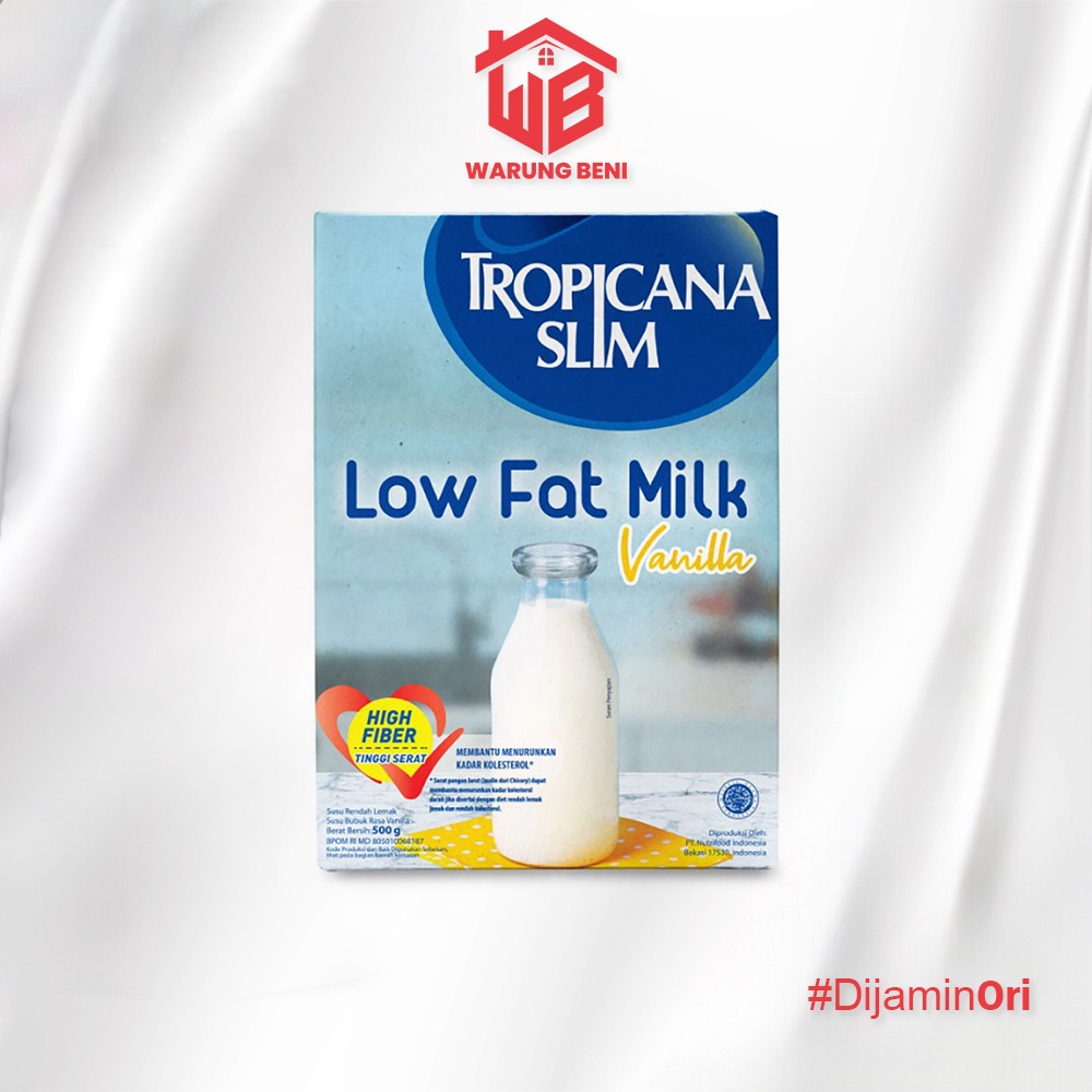 

Tropicana Slim Susu Rendah Lemak Bebas Gula Low Fat Milk Vanilla 500 gr