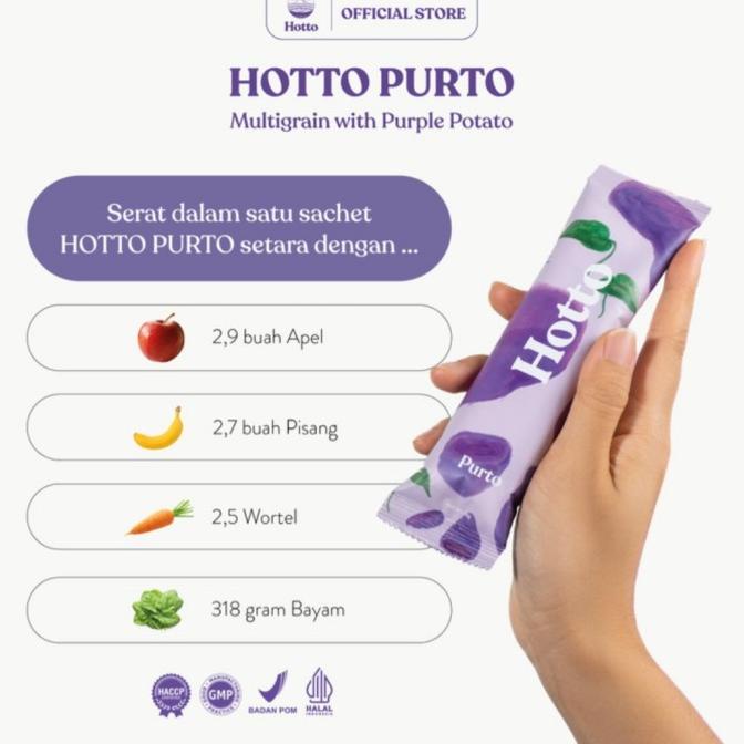 

Hotto Purto Multigrain With Purple Potato 1 Pouch BPOM Halal Ready Stok zp 1152