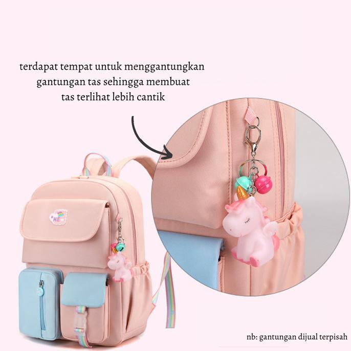 TAS SEKOLAH ANAK SD/SMP/SMA CEWEK WARNA SOFT PASTEL CANTIK WATERPROOF