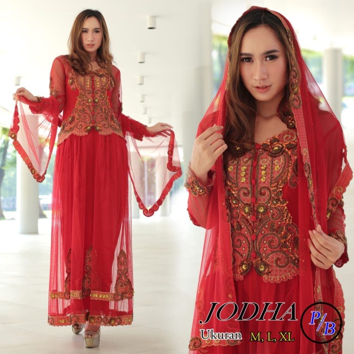 [Ori] Kebaya Modern Bahan Tile Merah Diskon