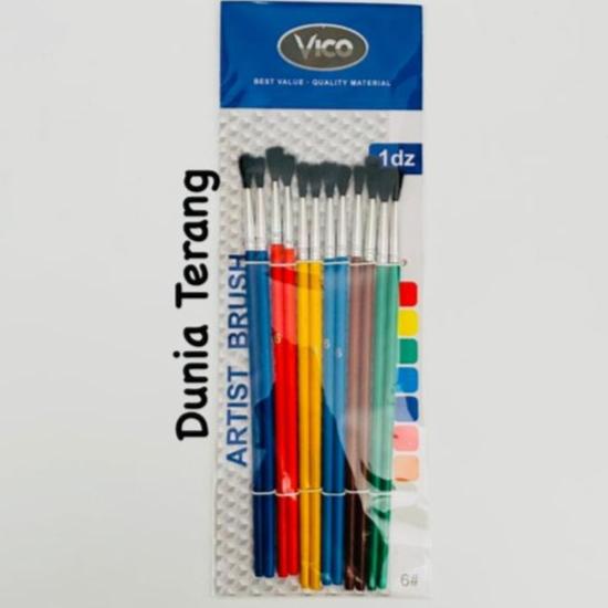 

1 bj Kuas Gambar VICO Bulu Hitam - Artist Brush 6 8 10 12 Kuas Cat Air |Terlariiis