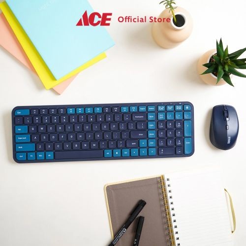 ACE - ATARU WIRELESS KEYBOARD K902 & MOUSE M31 - BIRU
