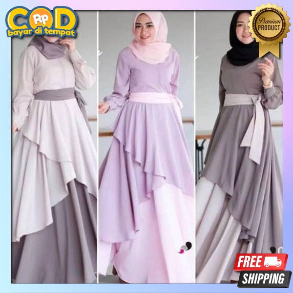0 Zalea Maxy/Dress Size S,M,L,Xl (Bisa Cod) Gamis Jumbo Gamis Wanita Gamis Terlaris Baju Wanita Baju