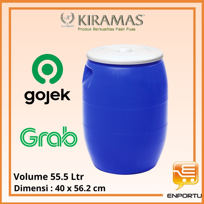 Promo Kiramas 7406 Tong Gentong Air 56 Lt Biru/ Drum/ Ember Jumbo (Gojek) Terbaru