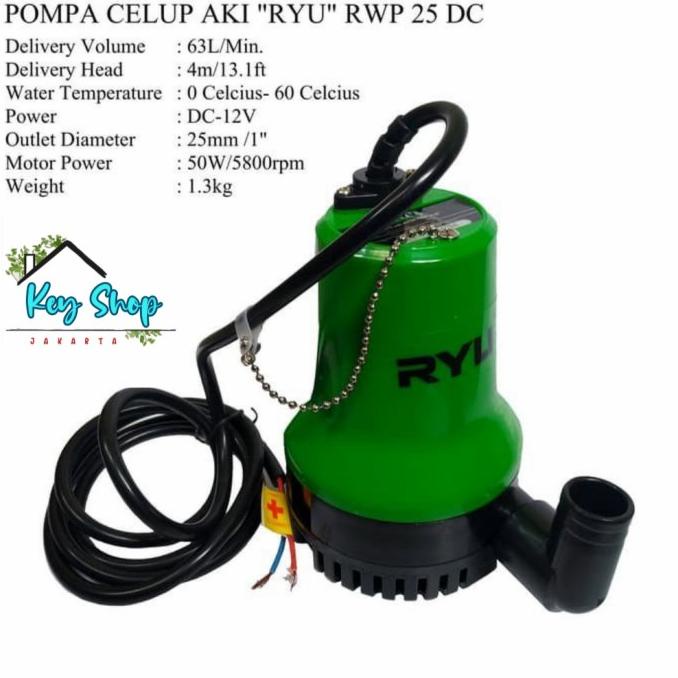 Mesin Pompa Air Celup, Mesin Sedot Air Ryu Rwp 25Dc