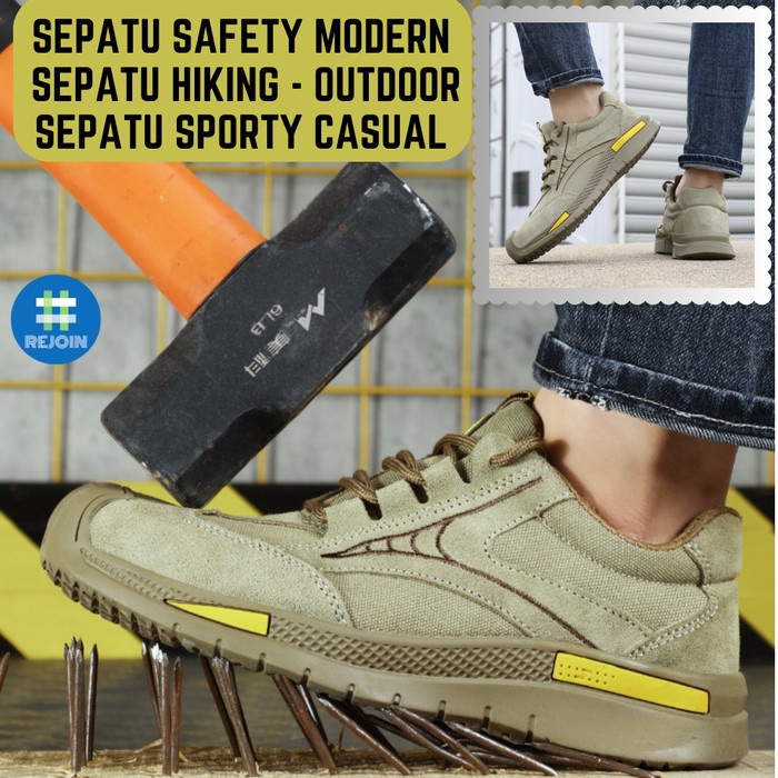 Sepatu Safety Shoes Ujung Besi Anti Paku Import Proyek Pria Sneaker 4