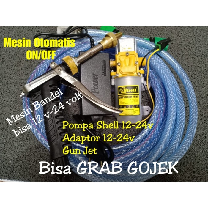 ✅Original Paket Lengkap Pompa Air Dc 12Volt Shell Water Jet Gun Metal Terbaru