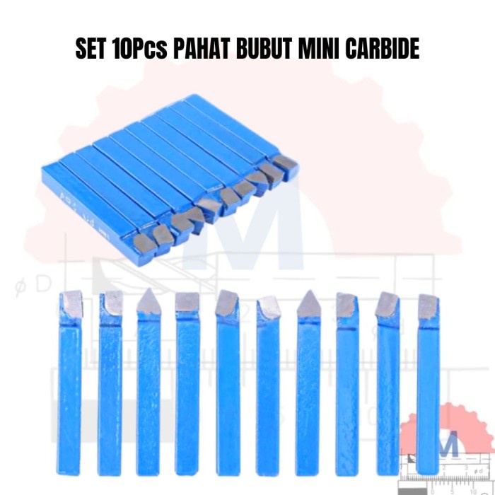✅Original Pahat Bubut Mini Set 10Pcs Pahat Carbide Mini 7Mm Nc Lathe Terbatas