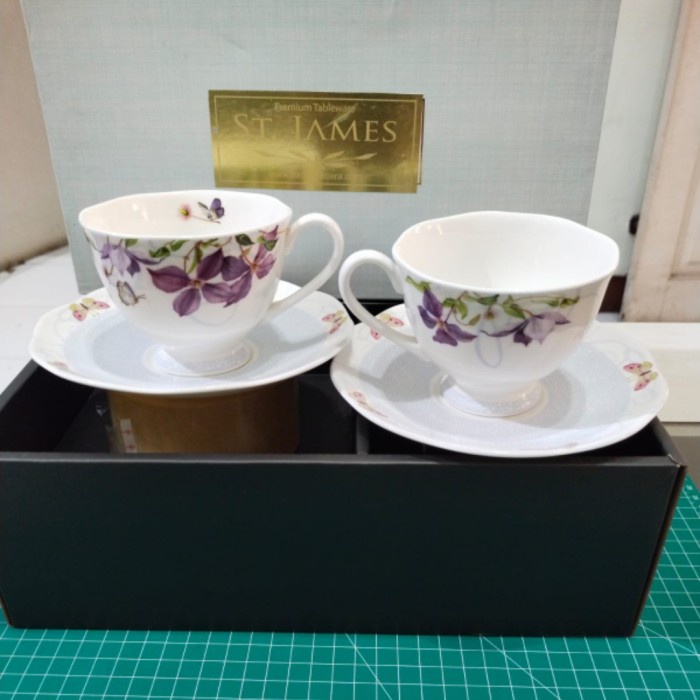✅Termurah Coffee Set 4 Pcs/Cangkir Dan Tatakan.St James Hankook Terbaru