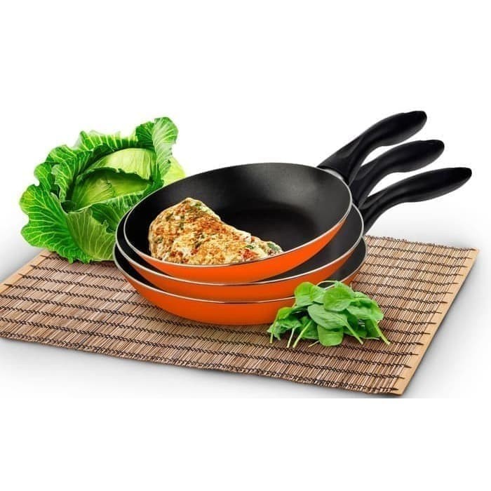 ✨Baru Kirin Ganda Set 3 In 1 Frypan Set / Paket Wajan Penggorengan 3 Ukuran Berkualitas