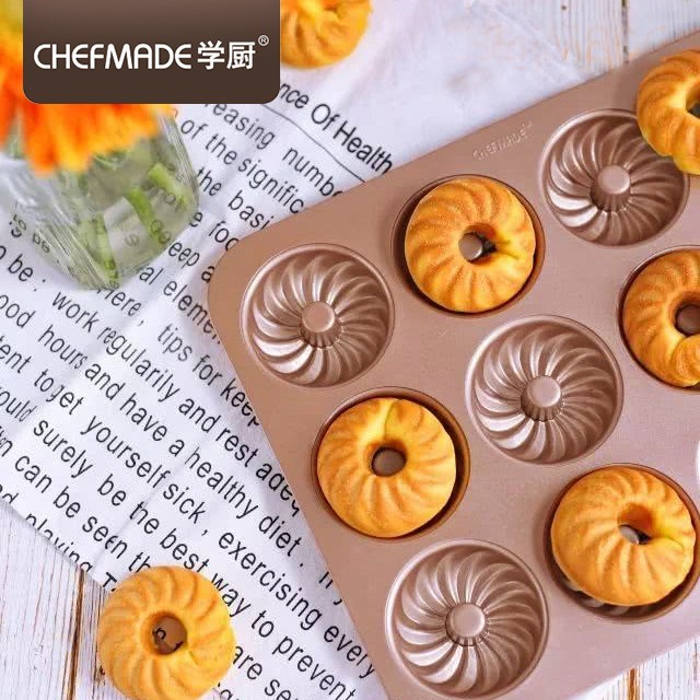 

✅Termurah Chefmade Wk9222 - 12Cups Doughnut Pan / Loyang Donat Ulir / Kugelhof Terbatas