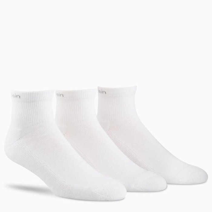 ✨COD 100 Original Calvin Klein 3 Pack Bamboo Blend Quarter Socks Bisa Gojek