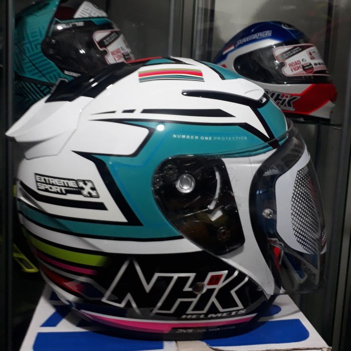 ✨COD Helm Nhk R1 Rainbow White Tosca Gloss Terbaru