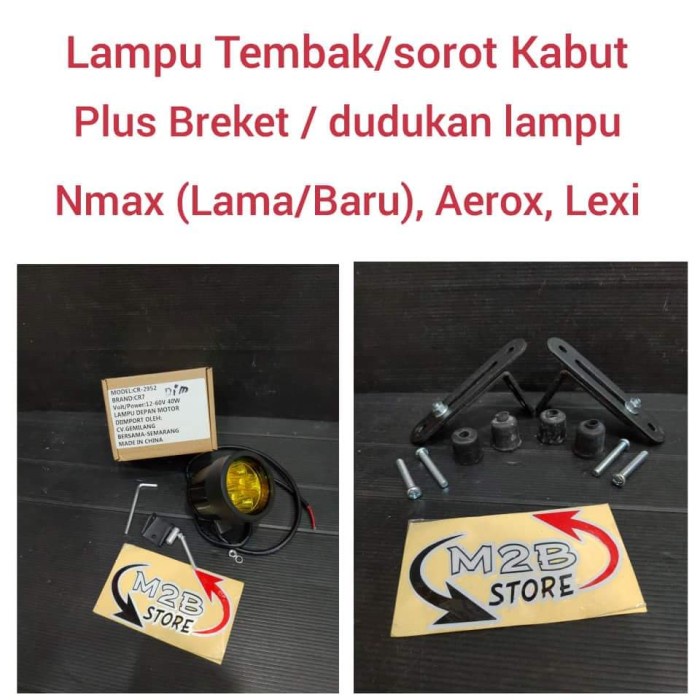 ✨New Lampu Sorot Led Kuning Kabut Cr7  Breket Lampu Nmax Aerox Lexi Bisa Sameday