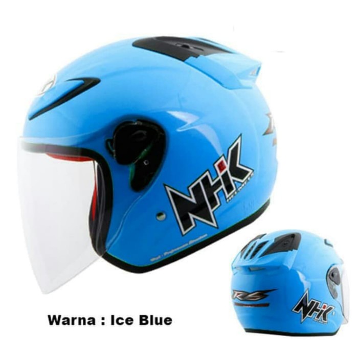 ✨COD Helm Nhk Half Face R 6 Sport Ice Blue Bisa Gojek