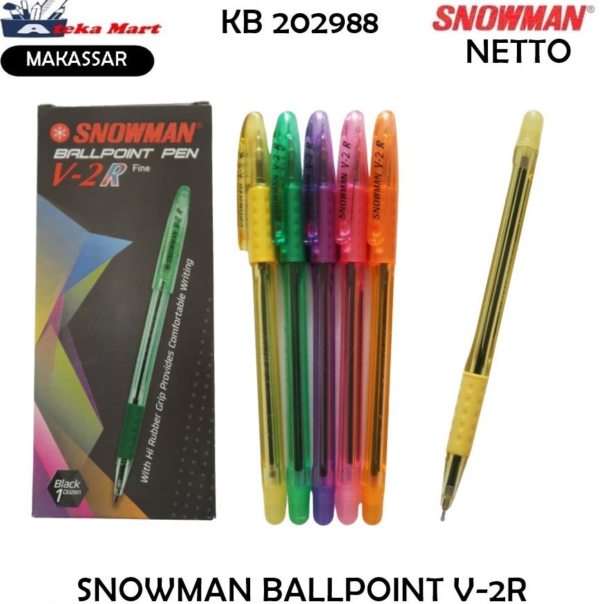 

COD [BOX/12PCS] SNOWMAN BALLPOINT V-2 V-2R PULPEN MURAH